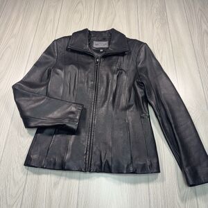 Bromley Collection Genuine Leather Jacket Women’s S Black Biker Full Zip